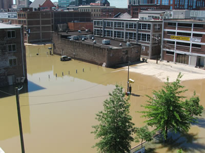 Flooded Downtown Nashville