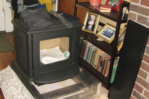 Morso Stove by the fireplace