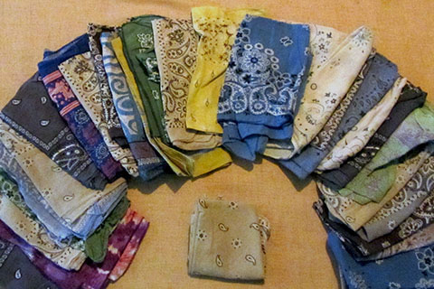 an array of bandanas