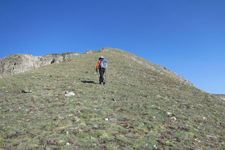 the ridge leading to the shoulder