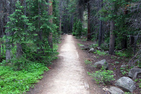 groomed trail near Bierstadt Lake