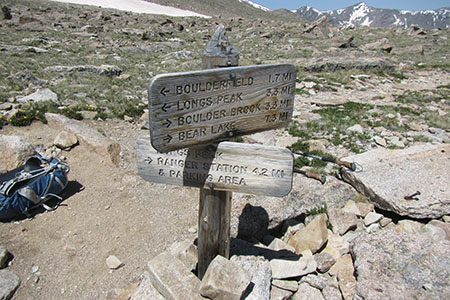 Granite Pass, the start of the NOrth Longs Peak Trail
