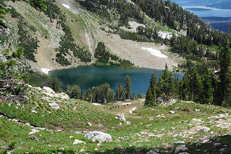 Looking down on Holly Lake from the trail