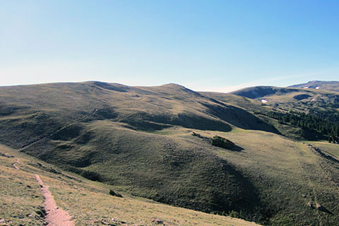 Mount Ida and the trail crossing Peak 12,150