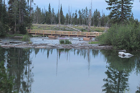 Bridge crossing String Lake outlet