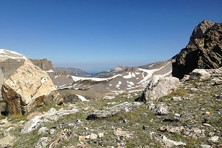 Looking west at the Static Peak Divide
