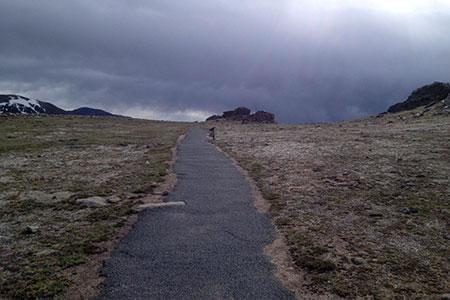 Pathway across the tundra toward the Memorial.