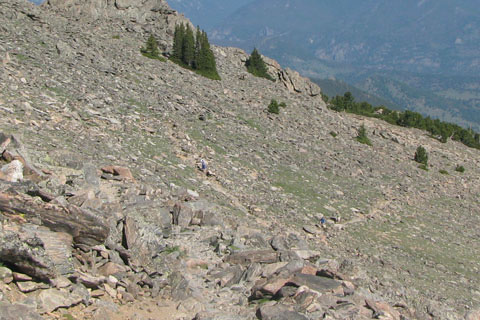 Twin Sisters Trail on the east side of the mountain
