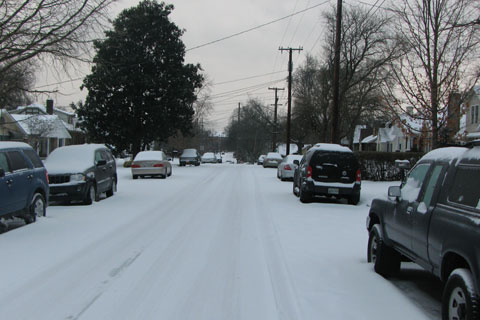 snowy roads in Nashville