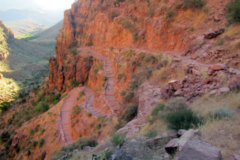 Bright Angel Trail in the early morning light