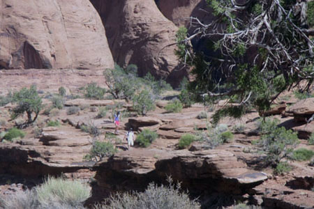 hikers in the canyon