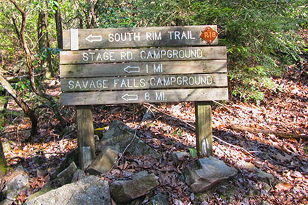 South Rim Trail sign